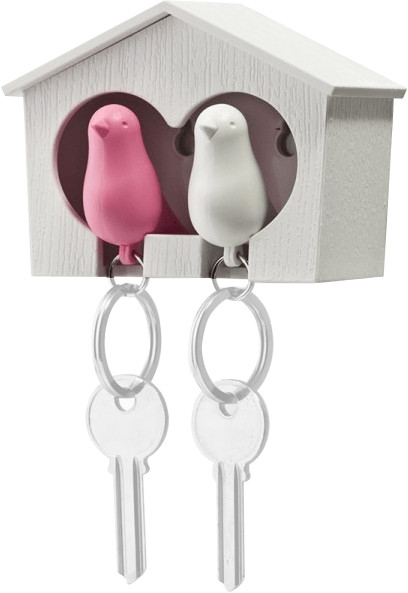 Qualy Porte-clés Duo Sparrow (blanc/rose)