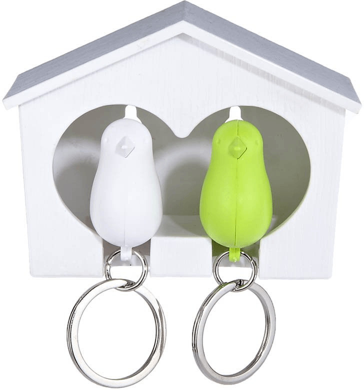 Qualy Porte-clés mural Duo Sparrow (blanc/vert)
