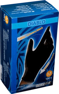 Hygostar Boîte de 100 gants Diablo en latex non poudré taille XL