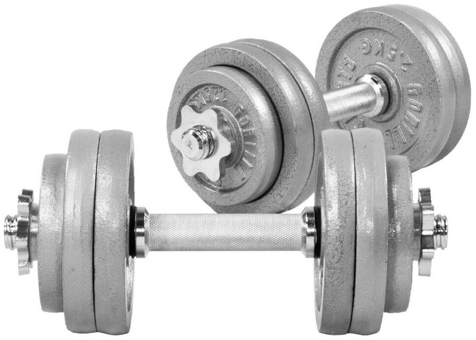 Gorilla Sports Set d'haltères en fonte 30 kg