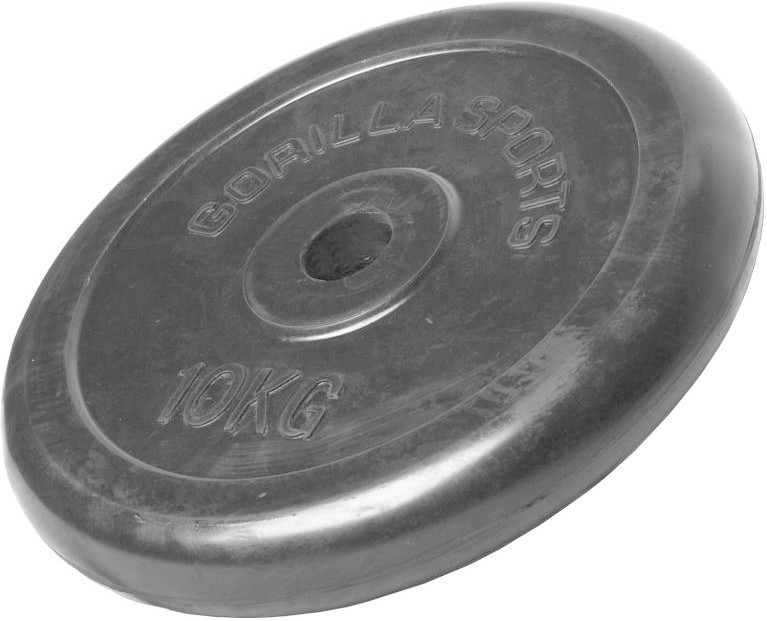 Gorilla Sports Disque caoutchouc 10 kg
