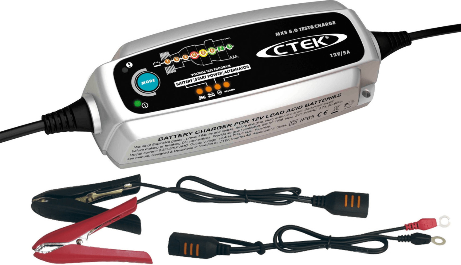 CTEK MXS 5.0 Test & Charge, Chargeur De Batterie 12V 5A, Mainteneur De  Charge De Batterie, Chargeur De Batterie Voiture Et Camion, Testeur De  Batterie