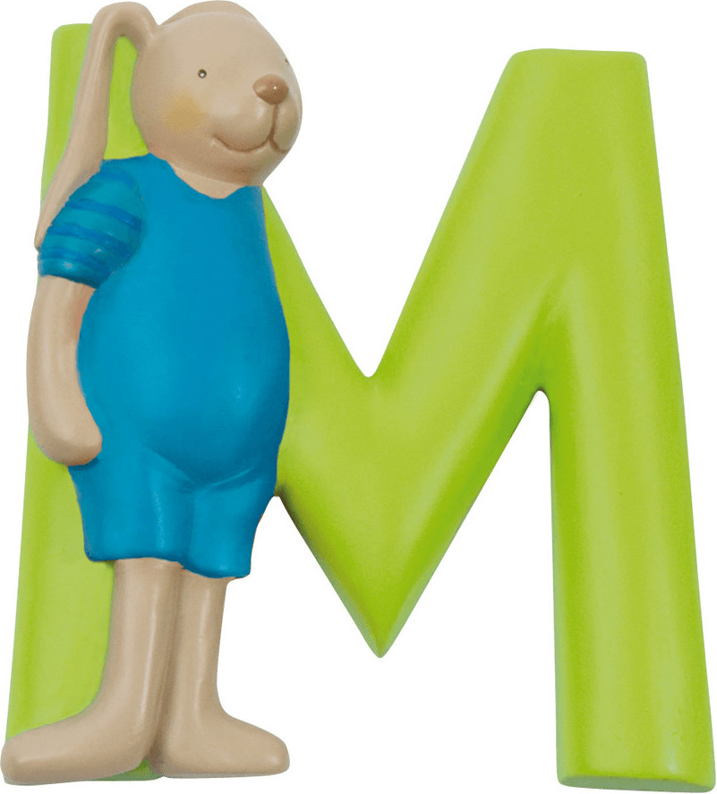 Moulin Roty Lettre M en résine lapin