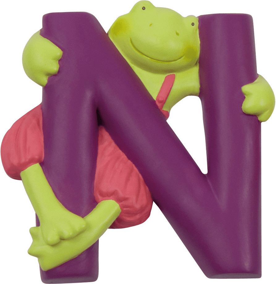 Moulin Roty Lettre N en résine grenouille