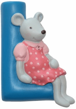 Moulin Roty Lettre L en résine souris