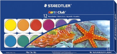 Staedtler Boîte à peinture 12 couleurs Noris Club