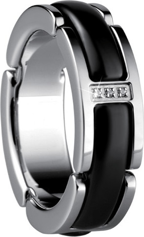 Bering Bague céramique argent-noir