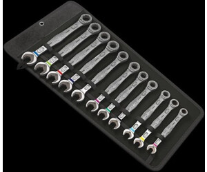 Jeu De Clés Plates à Cliquet Wera Joker Black Edition - 11 Pièces (8-19mm) - 80 Dents, Fonction Maintien - Sac à Roulettes