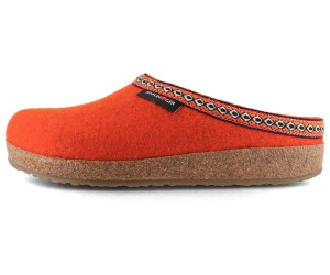 Haflinger Grizzly Franzl Pantofole Unisex In Feltro Di Lana - Colore Rosso, Taglia 40 EU - Plantare In Sughero E Lattice, Suola TR Antiscivolo - Calde E Traspiranti