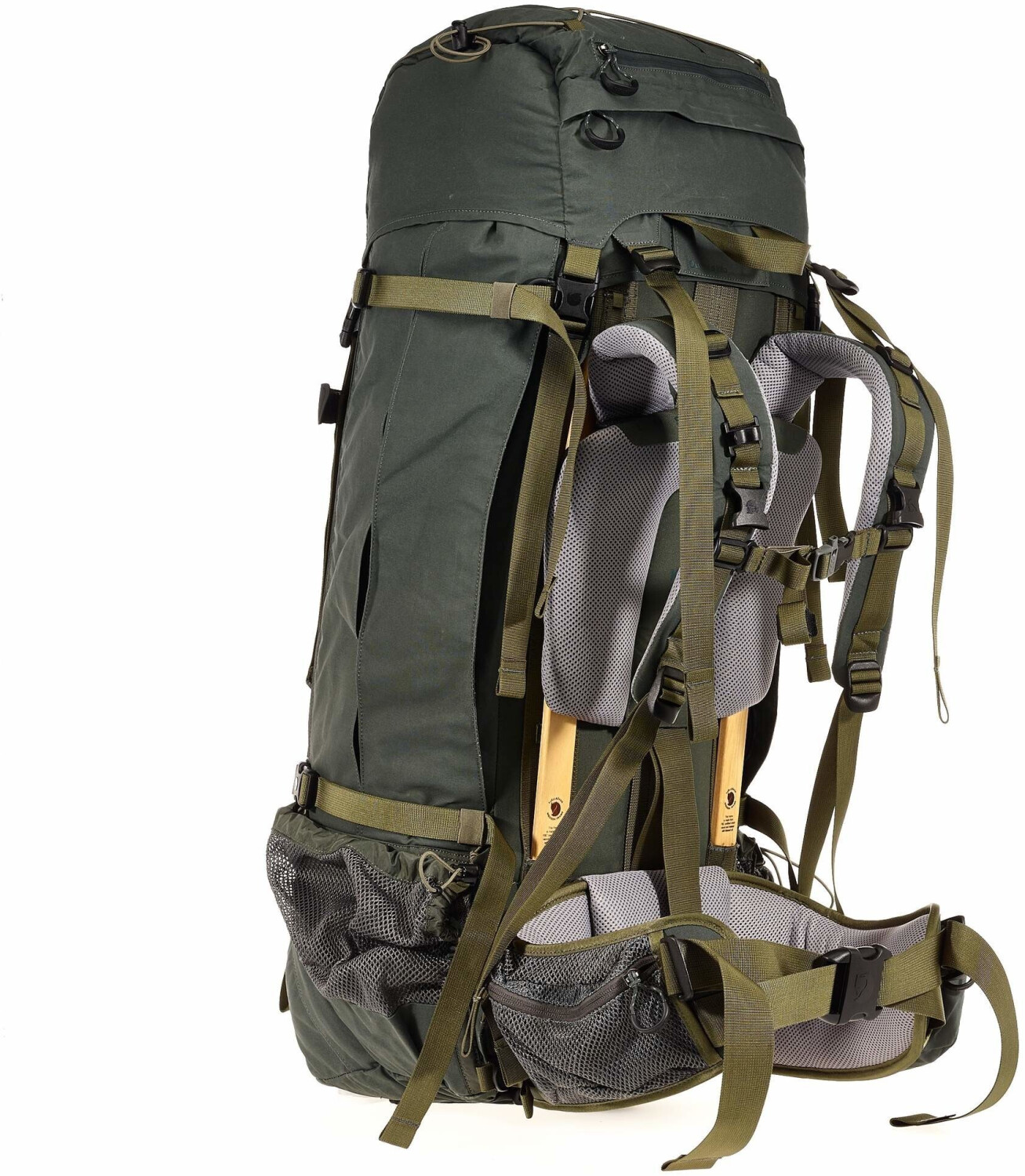 Fjällräven Kajka 55 Wanderrucksack (M/L) – Nachhaltig, Grün, Mit Holzrahmen