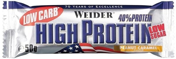 Weider 40% High Protein Bar Cacahuète-Caramel 50g