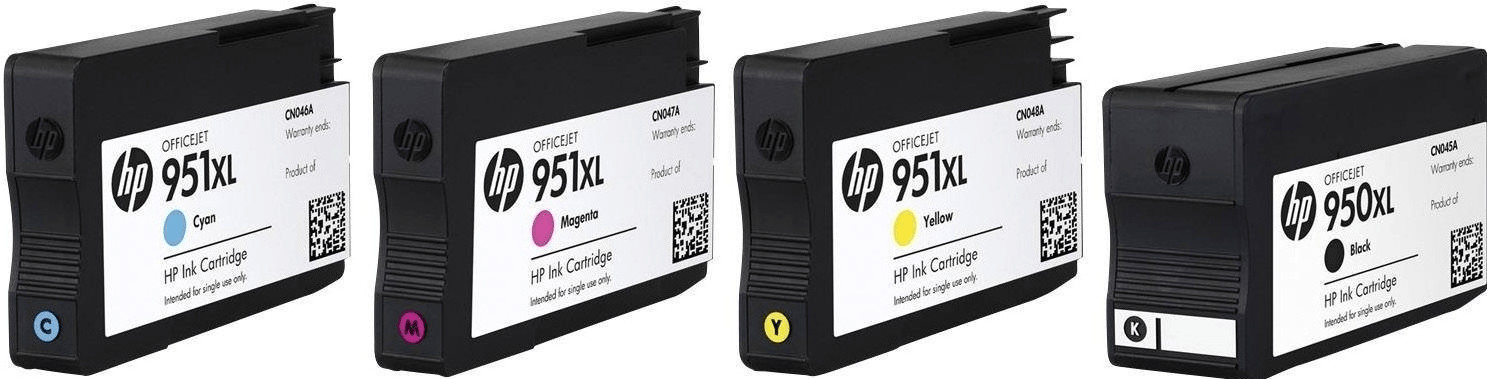 HP 950XL/951XL Noir et Couleur, Lot de 4 cartouches encre compatibles HP  C2P43AE