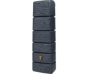 4rain Saulen Wandtank Slim Stone Dekor 300 Liter Graphite