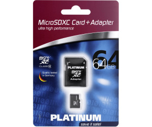 Platinum 64GB MicroSDXC Speicherkarte Class10 Ultra High Performance Memory-Card 
