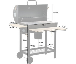 GrillChef Deckel-Holzkohlegrillwagen schwarz Grillwagen grillen Holzkohlegrill