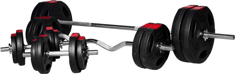Gorilla Sports Set d'haltères complet en plastique Grip 100 kg
