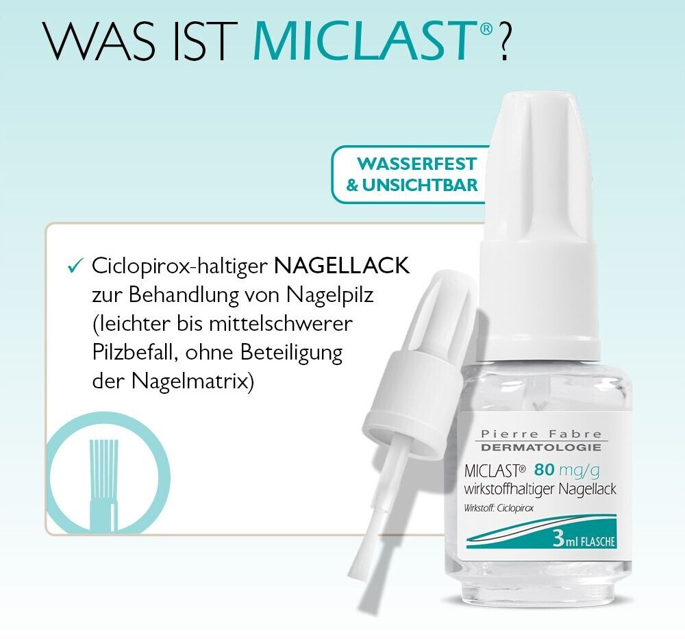 MICLAST 80 Mg/g Nagellack Gegen Nagelpilz – Mit Ciclopirox, 3 Ml, Apothekenpflichtig