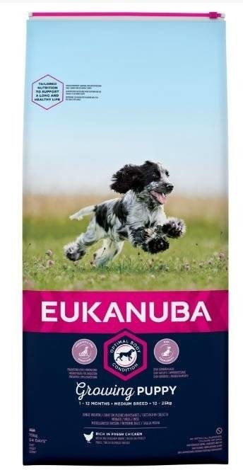 Eukanuba Croquettes Puppy races moyennes (15 kg)