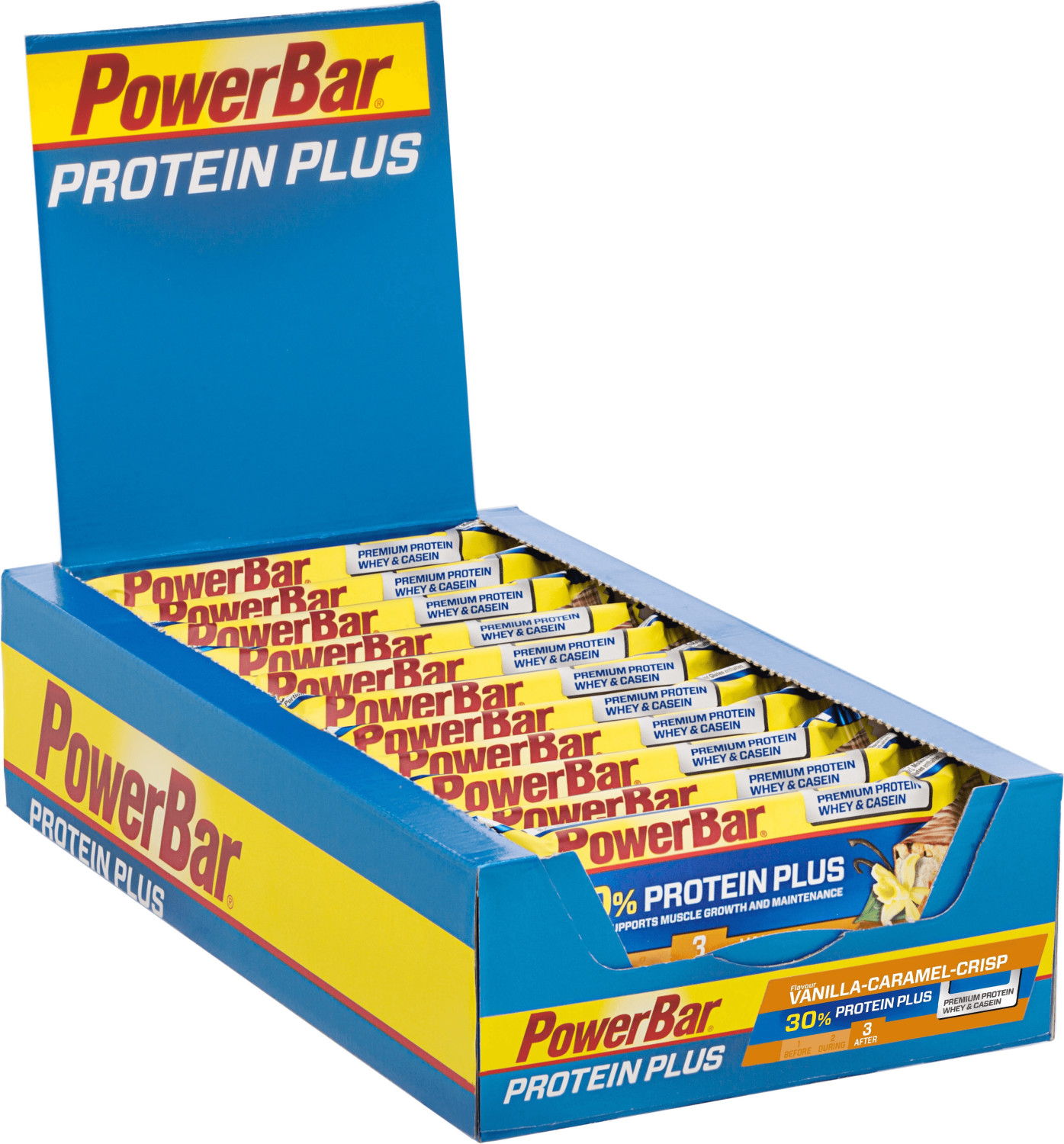 PowerBar Protein Plus 30% Caramel-Vanilla-Crisp (Boîte de 15 barres)