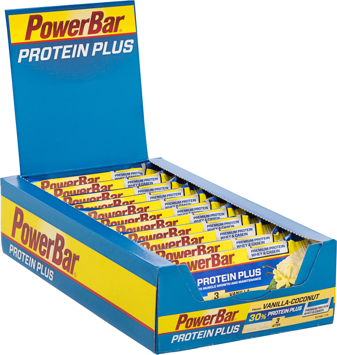 PowerBar Protein Plus 30% Vanille-Noix de coco (Boîte de 15 barres)