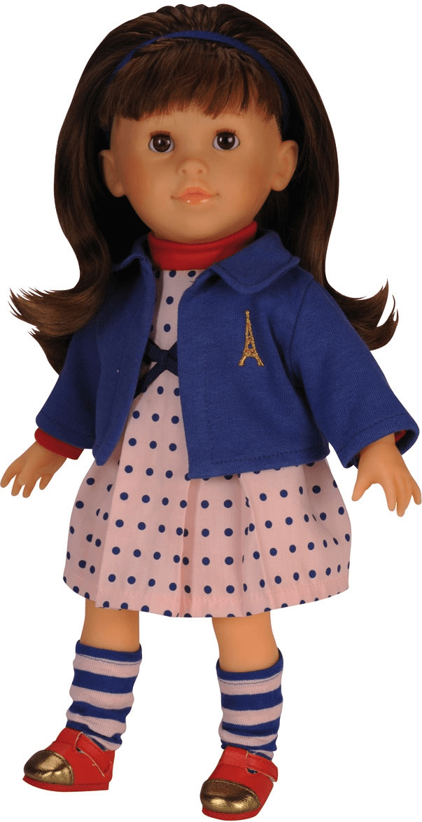Corolle Coquette brune robe à pois bleus (Y7405)