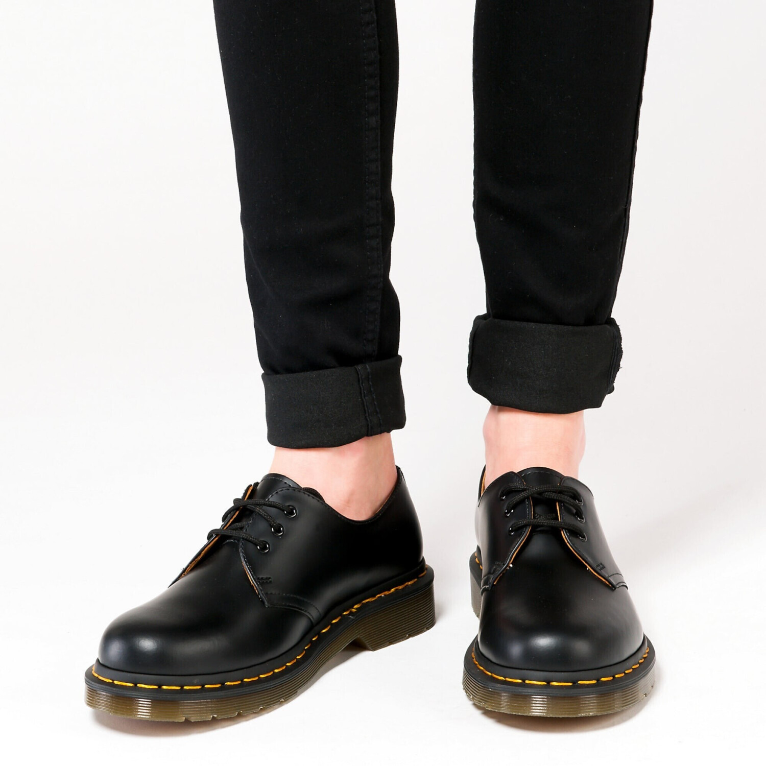 Buy Dr. Martens 1461 Black Smooth/Yellow Stitch from £89.00 (Today ...