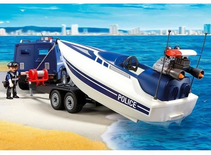 Playmobil coche policia con lancha online el corte ingles