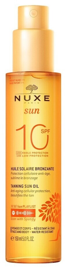 NUXE Huile bronzante visage et corps faible protection SPF 10 (150 ml)