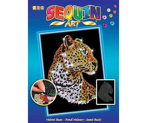 KSG Sequin Art Original Paillettenbild Leopard Tiermotiv 1208 