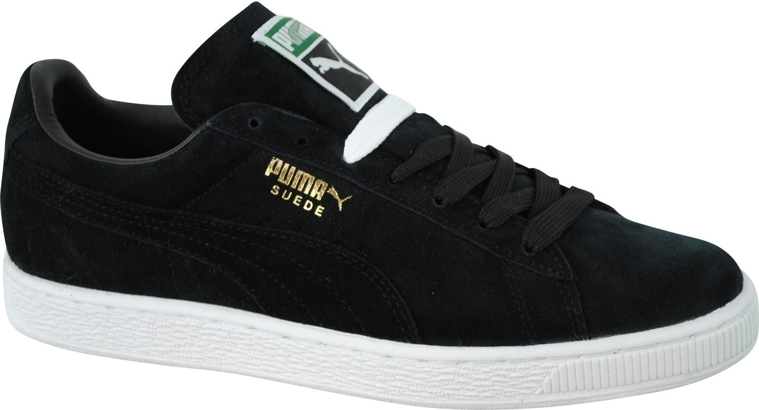 Puma suede black team gold white hot sale