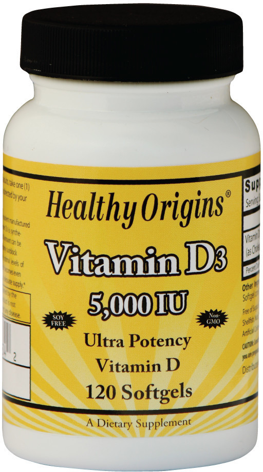 Healthy Origins Vitamin D3 5.000 IE Capsules (120 pcs)