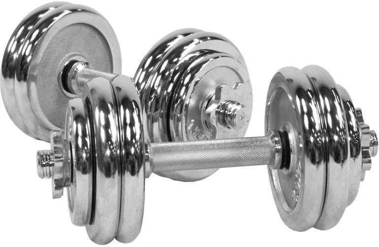 Gorilla Sports Set d'haltères courts chromés 30 kg