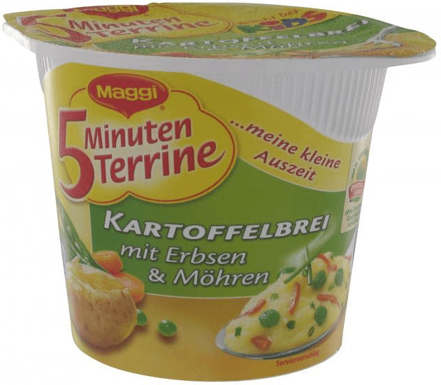 Maggi 5 minuten terrine kartoffelbrei mit erbsen m hren 48g ab 14