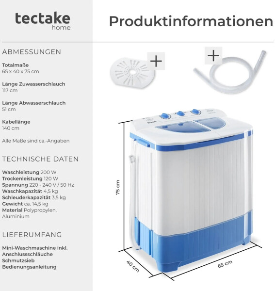 TecTake Miniwaschmaschine (400177), Bild 6
