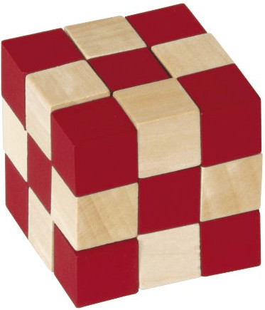 IQ-Test - Cube en bois rouge (17422)