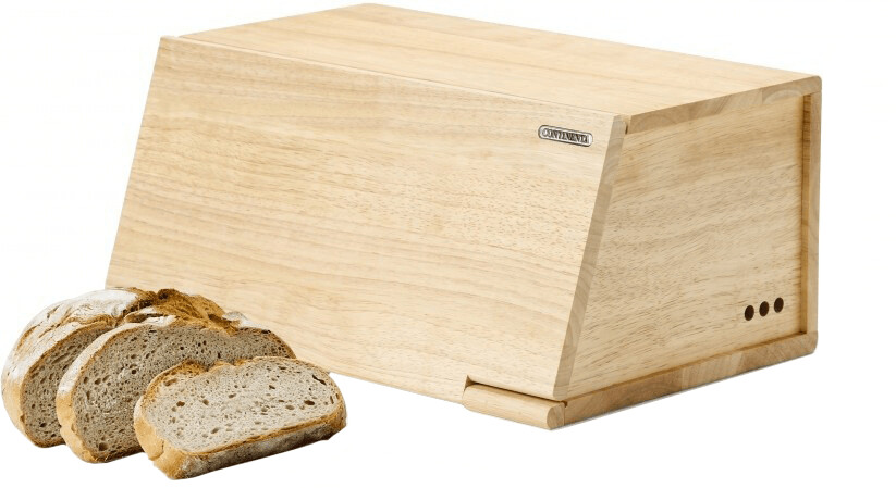 Continenta Bread box with flap rubber tree