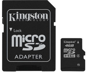 Kingston SDC4/16GB Micro SDHC 16GB bis zu 4MB/s Klasse 4 Speicherkarte inkl. microSD zu SD Adapter, 