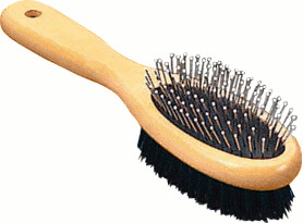 Photos - Pet Clipper Trixie Dog brush, wood, double sided, oval 