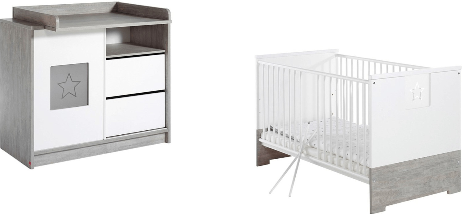 Schardt Ensemble Eco Star lit + commode à langer