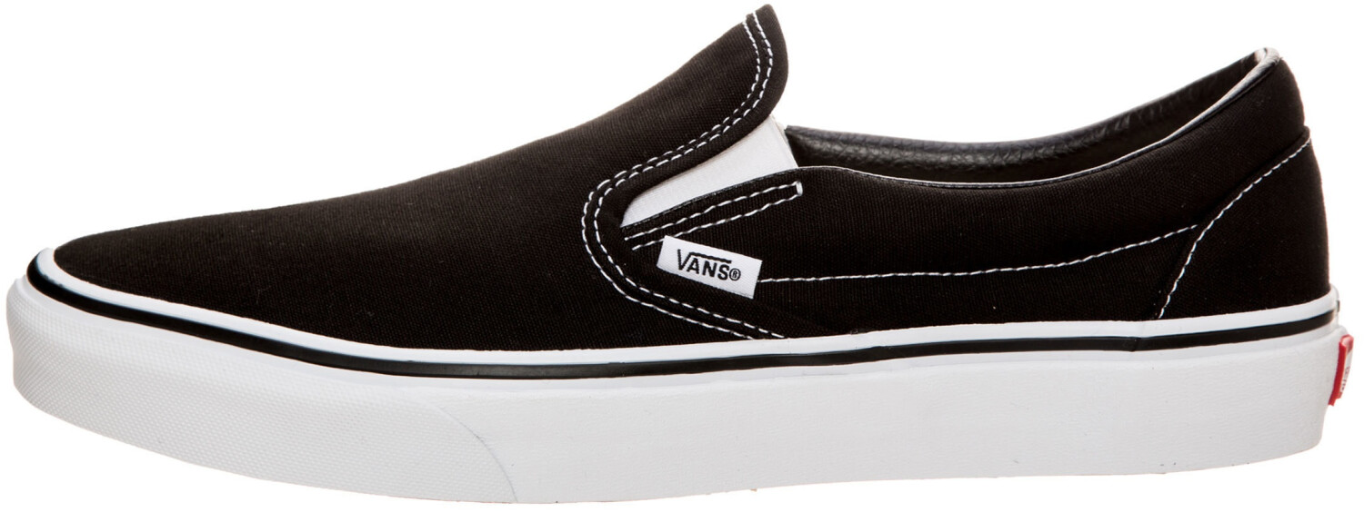 Black shiny slip on vans clearance