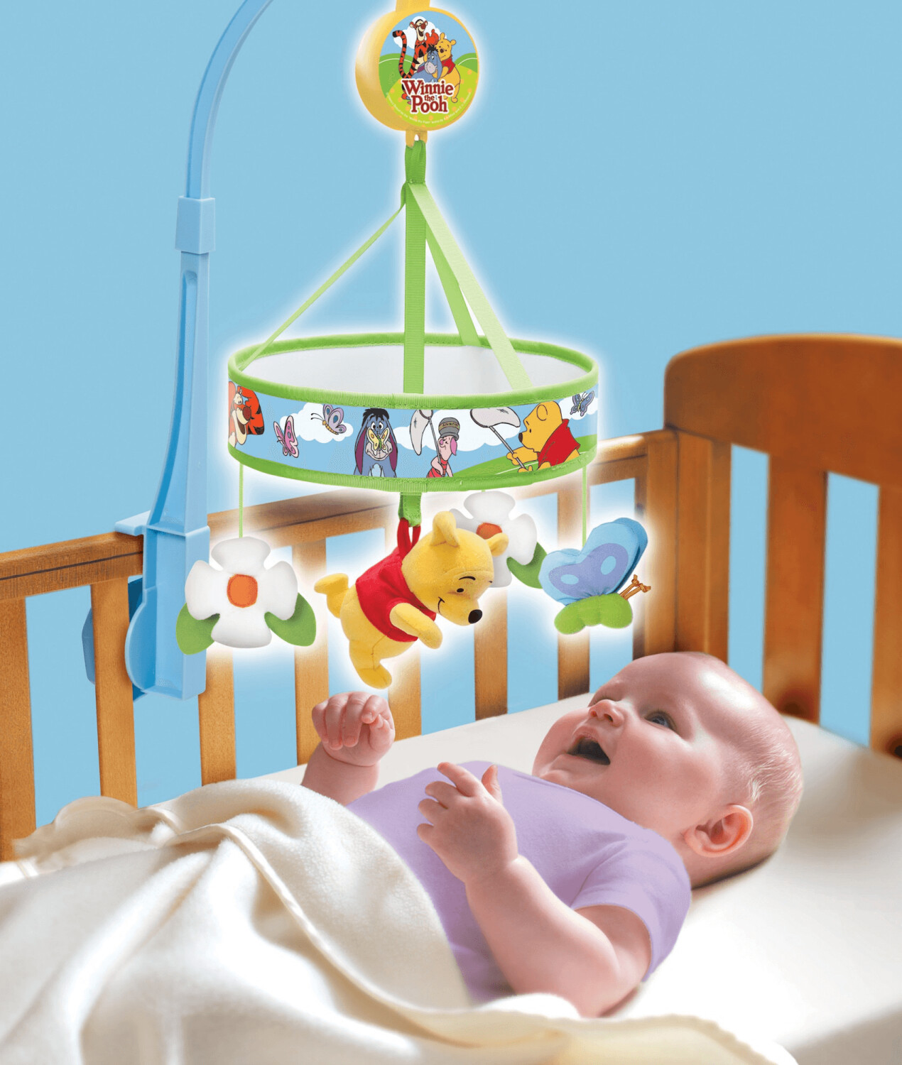 TOMY Winnie The Pooh Chasing Butterflies Cot Mobile