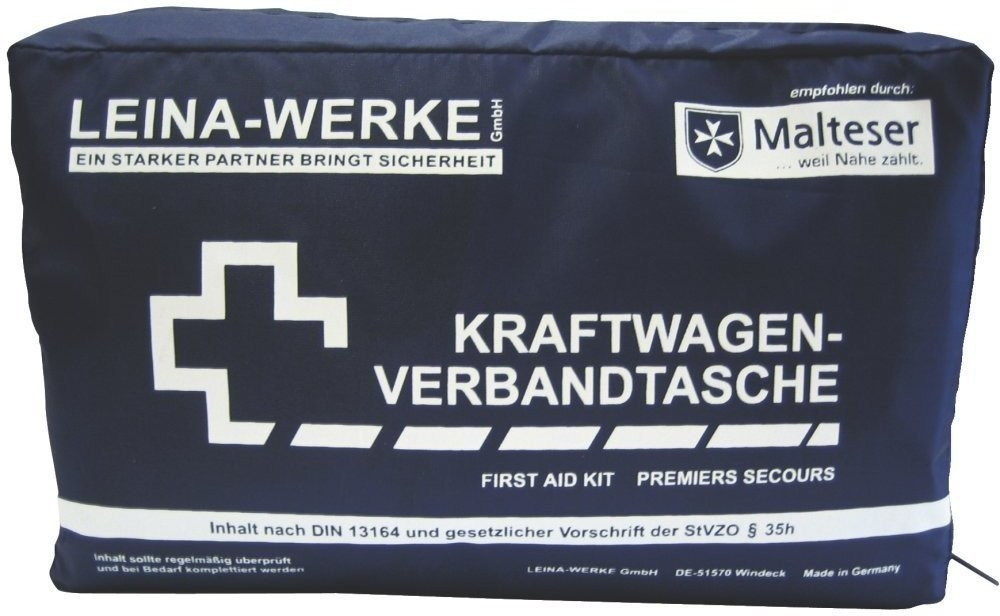 Leina-Werke Trousse de secours pour véhicule compact bleu