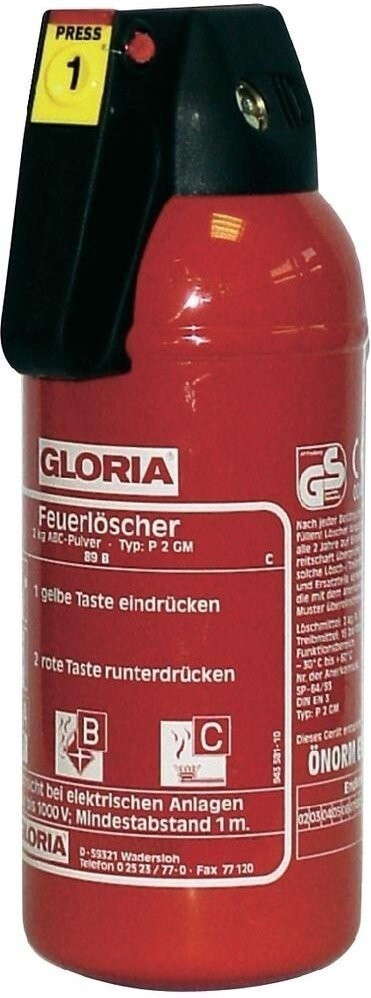GLORIA Pulver-Feuerlöscher PD 6 GA, Brandklassen A/B/C, Inhalt: 6