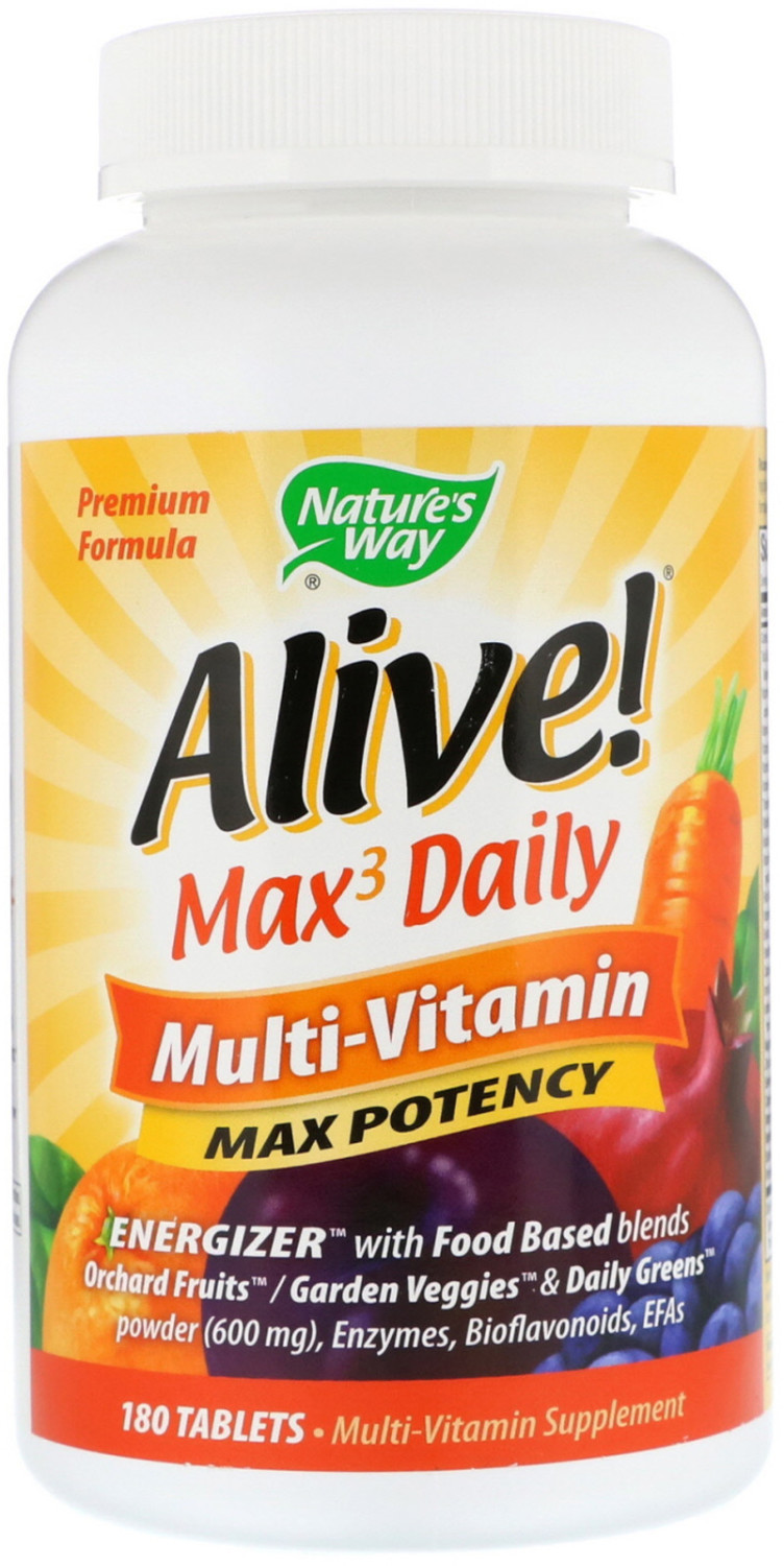 Nature's Way Alive! Whole Food Energizer Multi-Vitamin Max Potenz Tablets (180 pcs)