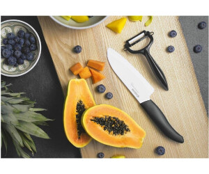 Couteau Céramique Kyocera Santoku FK-140-WH-BK - 14 Cm - Noir