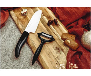 Kyocera FK-3PC-BKBK Ensemble de couteaux avancés en céramique, 14 cm, 11,4 cm, 7,6 cm, manche noir