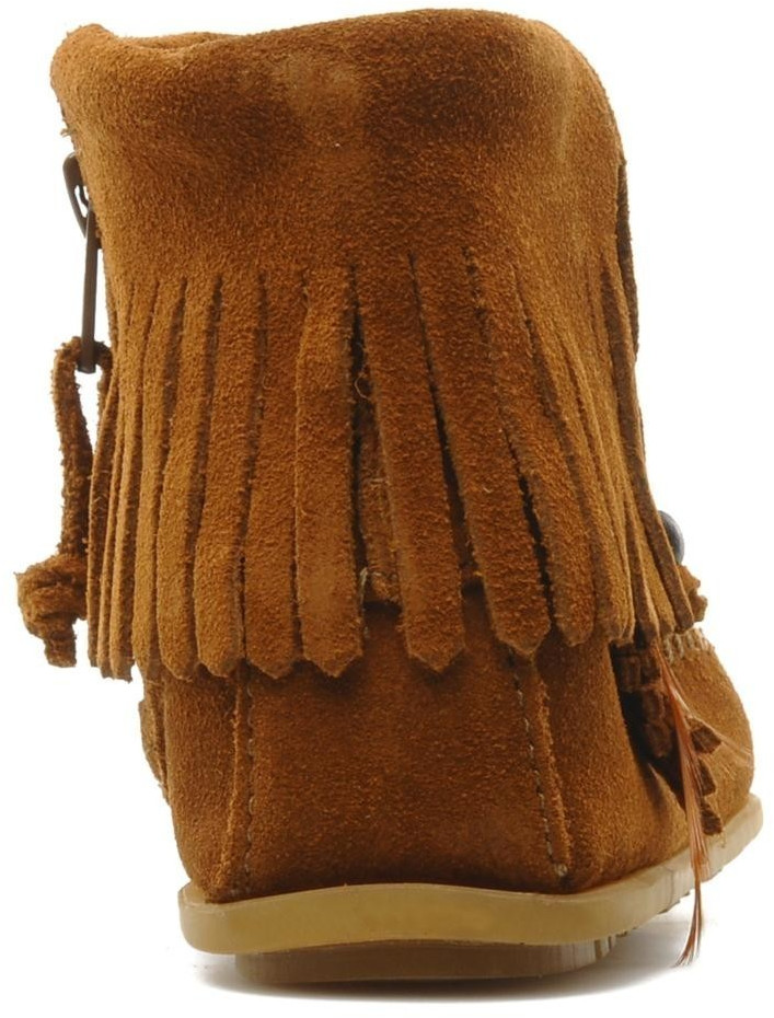 Minnetonka Concho Feather Side Zip Boot 522 ab 98 80