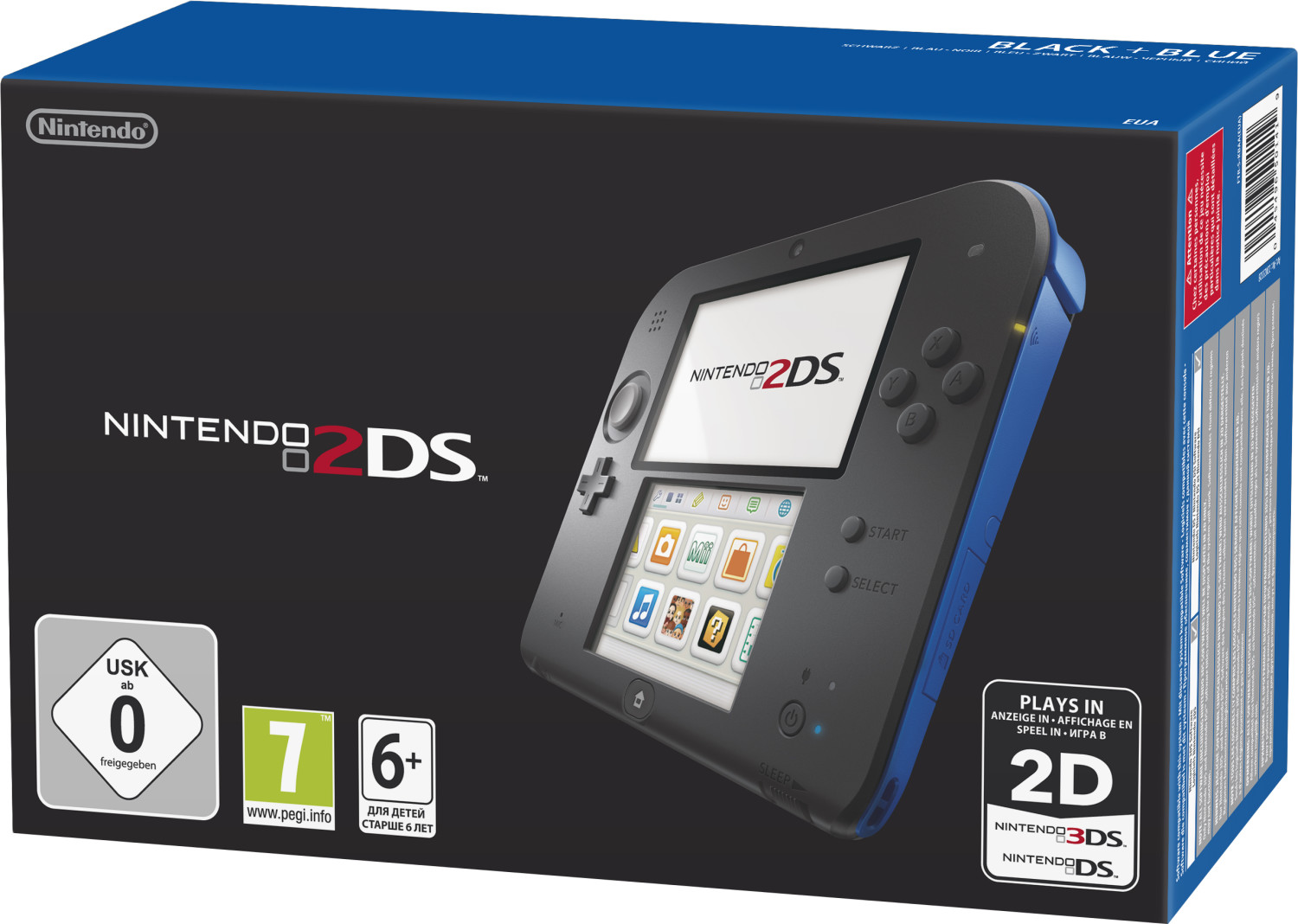 Nintendo 2DS noir-bleu