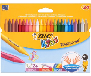 Confezione di 24 pastelli di plastidecor bic kids multicolore assortiti ideali per la scuola 