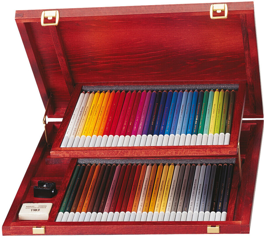 Coffret bois x 60 crayons pastel STABILO CarbOthello - Papeterie Michel